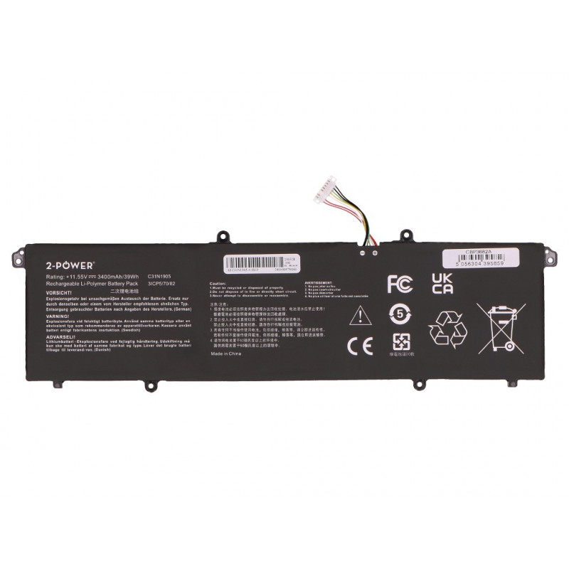 2-Power Hauptakku-Pack Asus M1603QA - Batería - 3.400 mAh (2P-C31N1905)