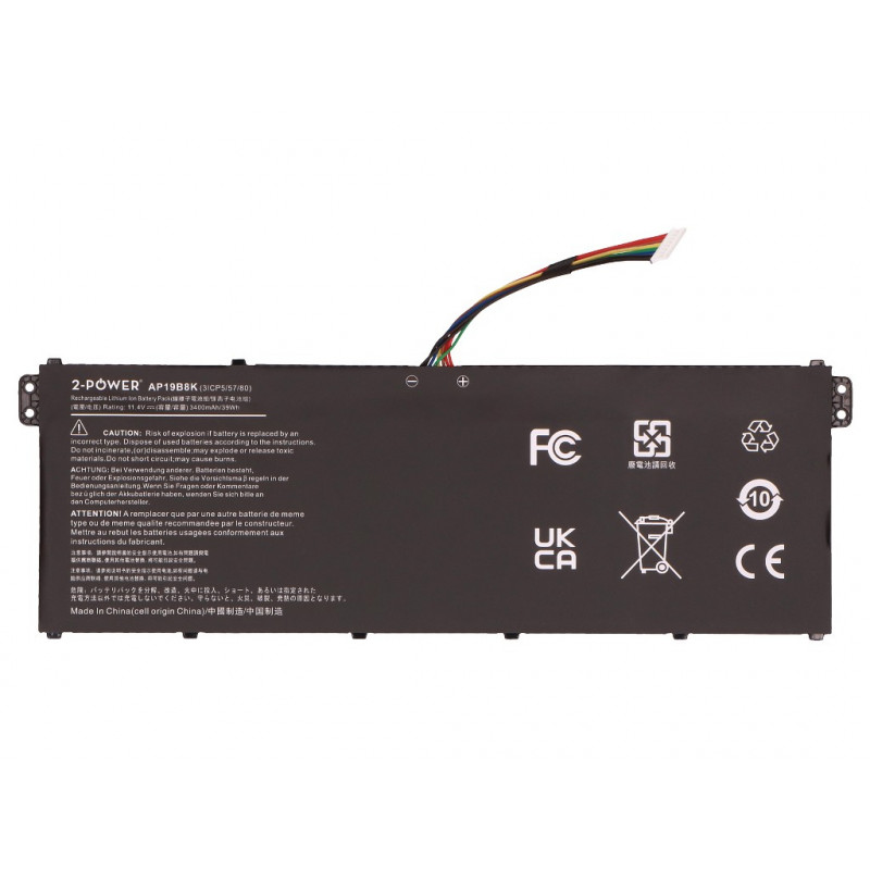 2-power Batería principal - Batería - 3.400 mAh (2P-AP19B8K)