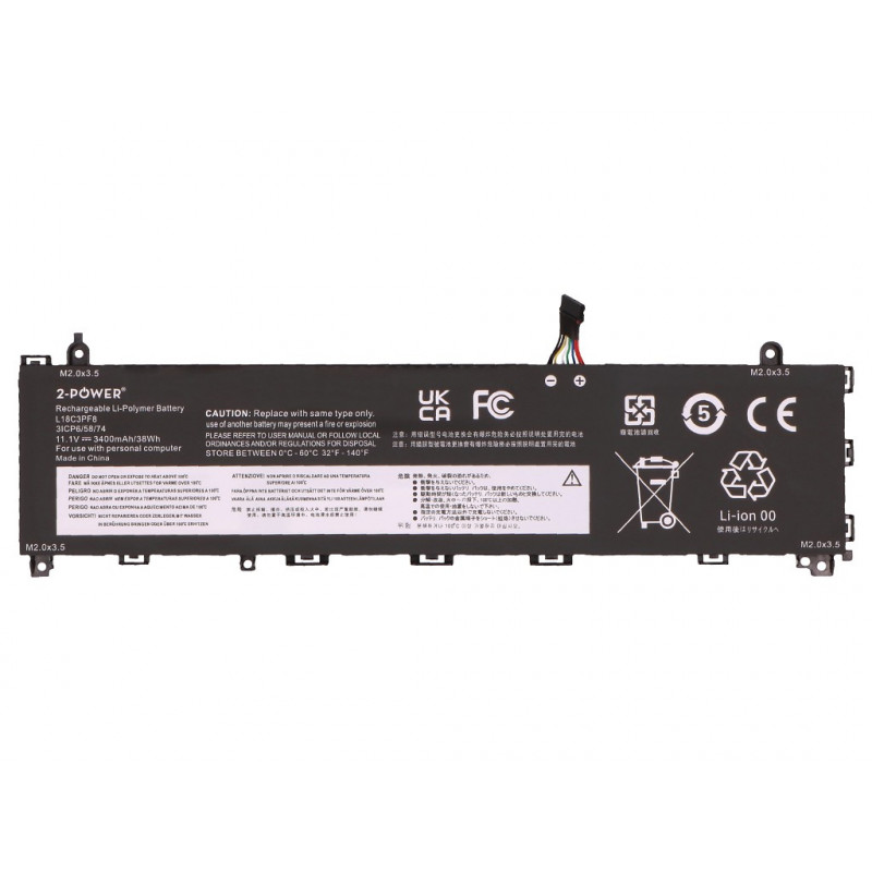 2-power Hauptakku-Pack Lenovo IdeaPad S340-13IML 81UM - Batería - 3.400 mAh (2P-L18M3PFB)