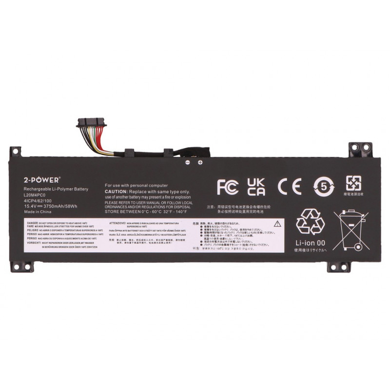 2-power batería principal Lenovo Legion 5-15ACH6 82JW - batería - 58 mAh (2P-SB11B48819)