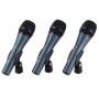SENNHEISER 3ER-PACK E835, SET DE MICRÓFONOS CON 3X E835, MICRÓFONO VOCAL, DINÁMICO, CARDIOIDE, INCLUYE PINZAS DE MICRÓFONO Y FUNDAS