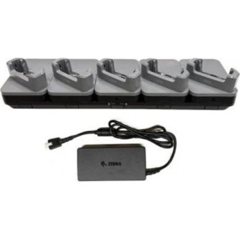 Zebra Base de carga para terminal portátil - para dispositivos sin fundas robustas - Ethernet - Puertos de salida: 5 - 48,3 cm (19 pulgadas)