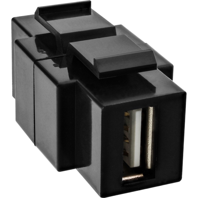 Módulo empotrable USB 2.0 InLine - conector hembra USB A/ conector hembra B - carcasa negra