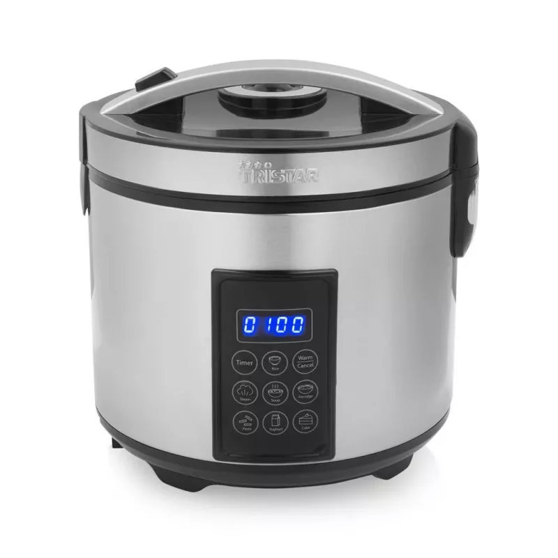 Tristar arrocera y vaporera digital | RK-6138 | 900 W | 2,2 L | 7 programas | gris