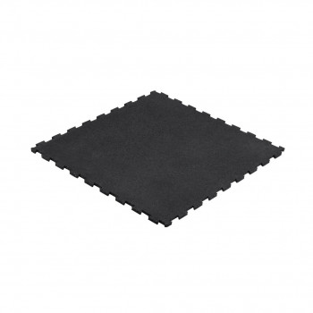Suelo de goma para gimnasio, esterilla para máquinas, puzzle 1m grosor 15mm, negro, REBEL ACTIVE
