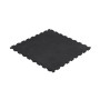 Suelo de goma para gimnasio, esterilla para máquinas, puzzle 1m grosor 15mm, negro, REBEL ACTIVE