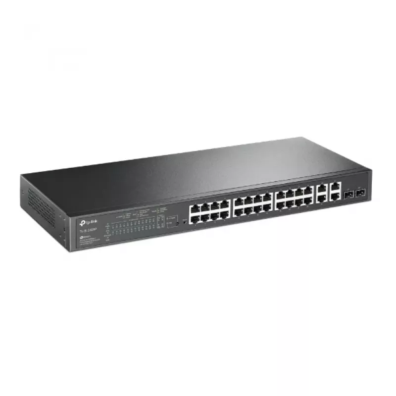 TP-LINK Omada TL-SL2428P V6.6 - Switch - L3 - Smart - 24 x 10/100 + 2 x Gigabit-SFP combo - montaje en rack - PoE+ (250 W) abierto