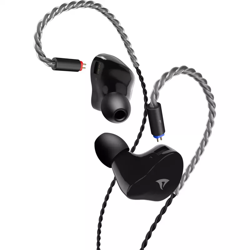 Sharkoon Stealthbite IEM Auriculares gaming in-ear con micrófono de diadema desmontable, USB-C/USB-A/3,5 mm, negro