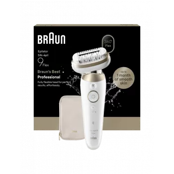 Braun Silk-épil 9 Flex SES9-011 Epilador 3D, húmedo y seco, blanco/oro