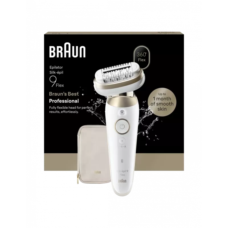 Braun Silk-épil 9 Flex SES9-011 Epilador 3D, húmedo y seco, blanco/oro
