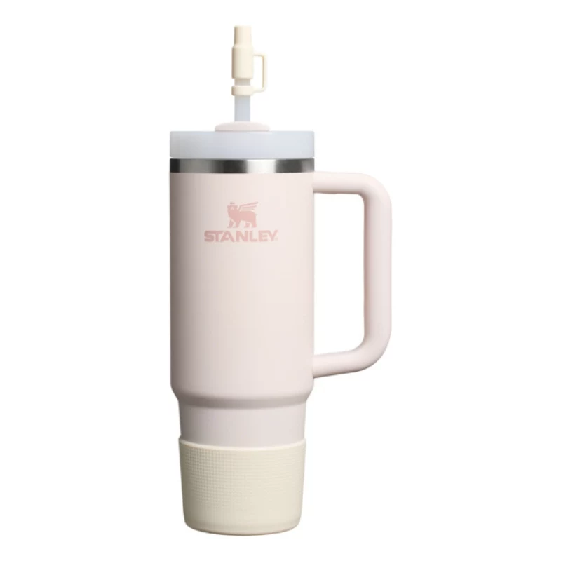 STANLEY Set de 2 fundas y tapones para pajita para vaso térmico 0,89L/0,59L The Quencher Boot + Straw Topper en Crema