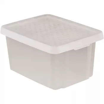 CURVER Essentials Caja de almacenamiento transparente 16L con tapa, 30x39x21 cm