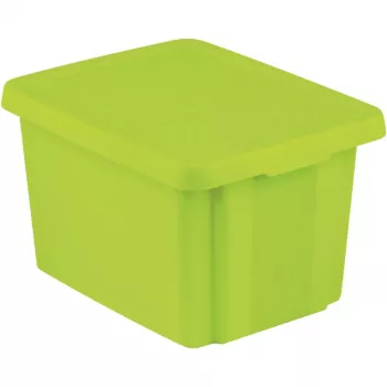 CURVER Essentials Caja de almacenamiento 26L con tapa, Verde, 44 x 34 x 27 cm