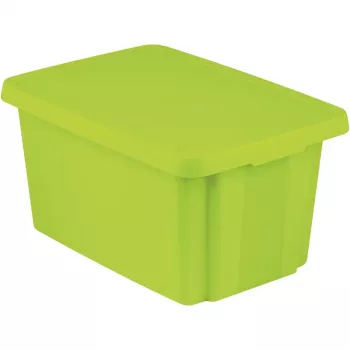 Curver Essentials Caja de almacenamiento 45L con tapa, Verde, 40x57x30cm