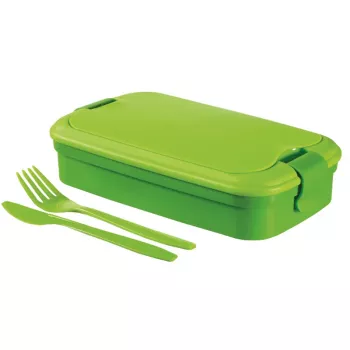 CURVER Lunch&Go Fiambrera rectangular con cubiertos 1,4L Verde