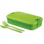 CURVER Lunch&Go Fiambrera rectangular con cubiertos 1,4L Verde