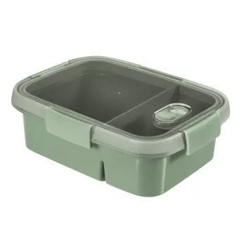 CURVER Smart Eco To Go Dual Recipientes rectangulares para alimentos 0,9L (0,6L + 0,3L) Soft Green