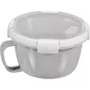 CURVER Smart To Go Mix Noodles Bol redondo para alimentos 0,9L transparente con detalles verdes, sin BPA, a prueba de fugas, apto para microondas y lavavajillas