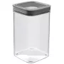 CURVER Dry Cube Recipiente cuadrado para alimentos 1,8L Transparente con tapa gris, hermético y a prueba de fugas