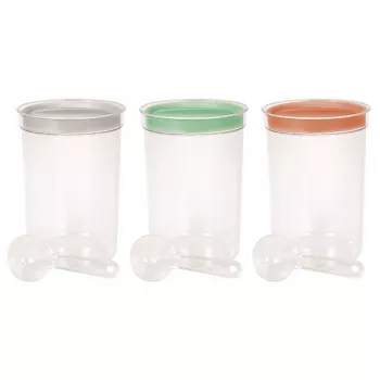 CURVER Bol redondo para alimentos con cuchara, 1,7L, Color surtido, plástico sin BPA
