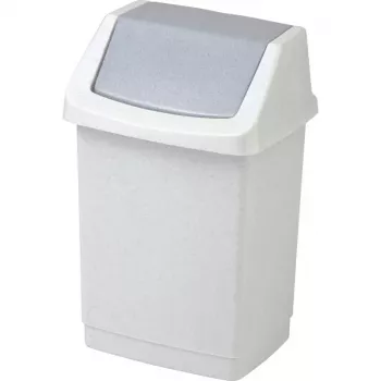 CURVER Click-it Cubo de basura con pedal 50L, Gris, 38,5 x 33,5 x 63,5 cm