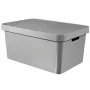 Curver Infinity Recycled Caja de almacenamiento 45L con tapa, Gris, 56x39x27 cm