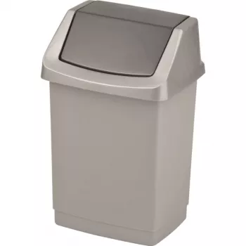 CURVER Click-it 15L cubo de basura con pedal, plata