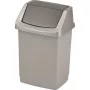CURVER Click-it 15L cubo de basura con pedal, plata