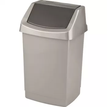 CURVER Click-it 25L cubo de basura con pedal, plata, 32,5 x 26,5 x 50,5 cm