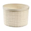 CURVER Jute cesta redonda de almacenamiento con tapa, 2L, crema, 17x13 cm