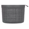 CURVER cesta con tapa Jute redonda 2L Ø17x13cm gris oscuro