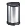 CURVER Deco cubo de basura con pedal 15L plata