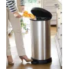 Curver Deco cubo de basura con pedal redondo 50L negro efecto metalizado plata