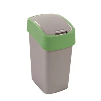 CURVER Flip Bin 9L cubo de basura plata/verde