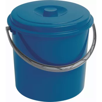 CURVER cubo con tapa 12L azul - cubo versátil de almacenamiento y limpieza