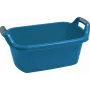 CURVER cesta de ropa ovalada con asas 35L azul - recipiente de almacenamiento de plástico reciclado