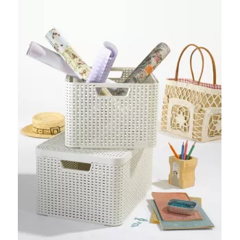 CURVER Style S caja de almacenamiento 28,5 x 19,4 x 13 cm crema efecto ratán