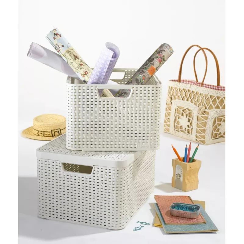 CURVER Style S caja de almacenamiento 28,5 x 19,4 x 13 cm crema efecto ratán