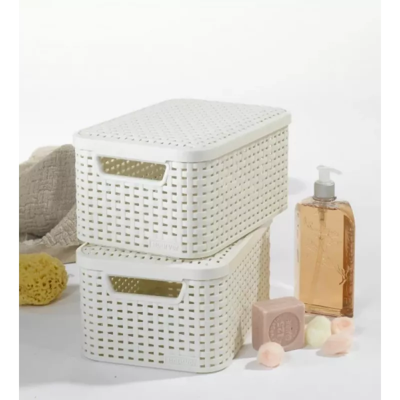 CURVER Style S caja de almacenamiento con tapa 29,1x19,8x14,2 cm crema