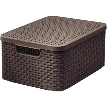 CURVER Style M caja de almacenamiento con tapa 39,3x29,3x18,7 cm marrón oscuro