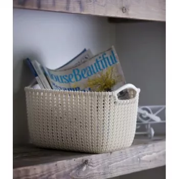 CURVER Knit Collection cesta de almacenamiento rectangular S 8L blanco 30x22x17 cm