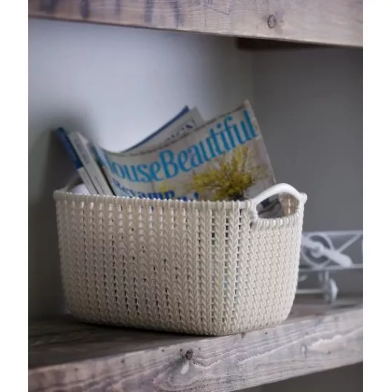CURVER Knit Collection cesta de almacenamiento rectangular S 8L blanco 30x22x17 cm