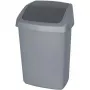 CURVER Deco Bin cubo de basura con tapa basculante 50L gris oscuro/plata