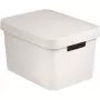 CURVER Infinity Recycled 17L caja de almacenamiento con tapa, blanco, 36x27x22 cm, 100% plástico reciclado