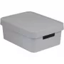 Curver Infinity Recycled 11L caja de almacenamiento con tapa, gris, 36x27x14cm
