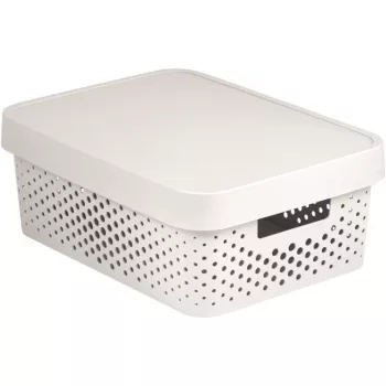 Curver Infinity Recycled 11L caja de almacenamiento con tapa, blanco