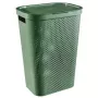 CURVER Infinity Recycled 60L caja de ropa, verde, 44x35x60 cm, cesta de ropa ventilada de plástico reciclado con tapa y asas