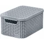 CURVER Style S caja de almacenamiento con tapa, gris claro, 29,1 x 19,8 x 14,2 cm, 8,2 L, plegable, apilable