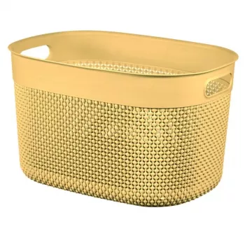 CURVER Filo L cesta de almacenamiento 18L amarillo 38x28x22cm efecto ratán trenzado