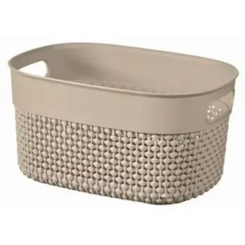 CURVER Filo S cesta de almacenamiento 6L, tejida, beige, rectangular, apilable, con asas